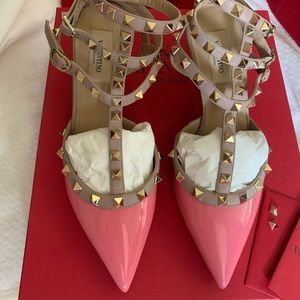 Valentino rockstud pump,  pink patent leather
